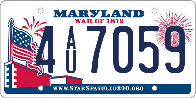MD license plate 4AU7059
