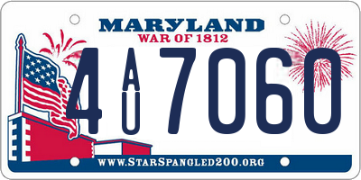 MD license plate 4AU7060