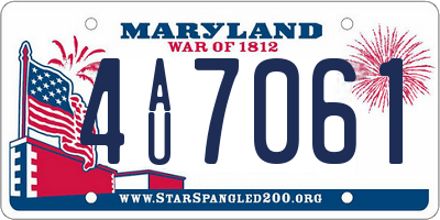 MD license plate 4AU7061