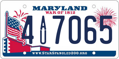 MD license plate 4AU7065