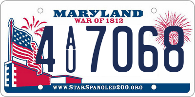 MD license plate 4AU7068