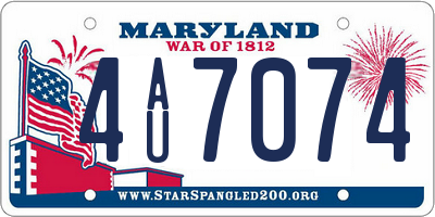 MD license plate 4AU7074