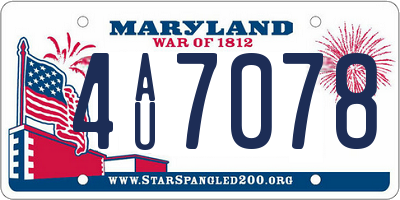 MD license plate 4AU7078