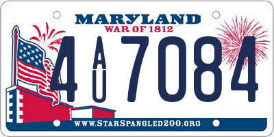 MD license plate 4AU7084