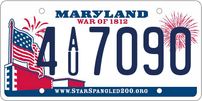 MD license plate 4AU7090