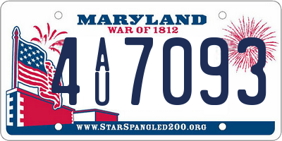 MD license plate 4AU7093