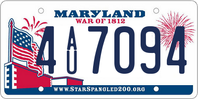MD license plate 4AU7094