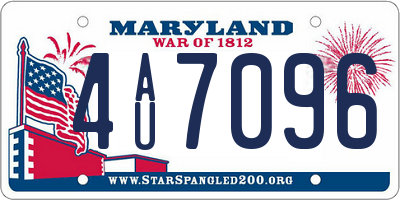 MD license plate 4AU7096