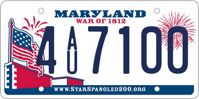 MD license plate 4AU7100