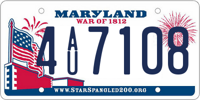 MD license plate 4AU7108