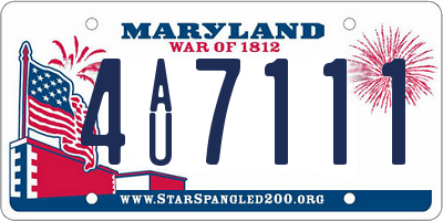 MD license plate 4AU7111