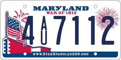 MD license plate 4AU7112