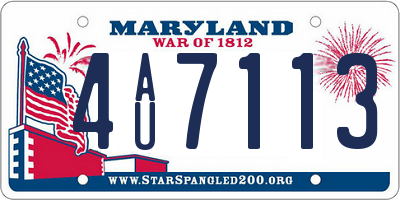 MD license plate 4AU7113