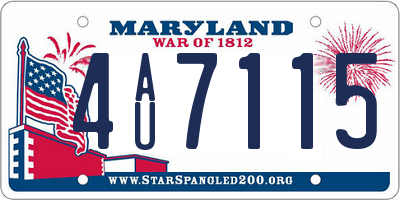 MD license plate 4AU7115