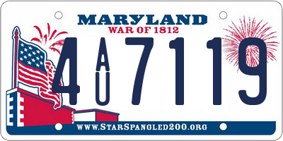 MD license plate 4AU7119