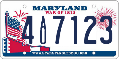 MD license plate 4AU7123