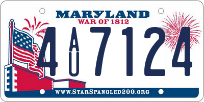 MD license plate 4AU7124