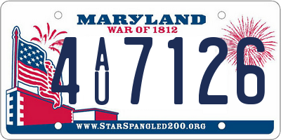 MD license plate 4AU7126
