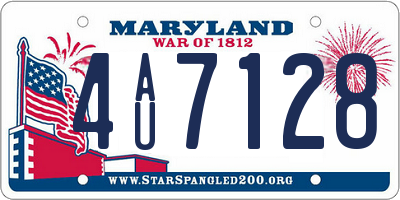 MD license plate 4AU7128
