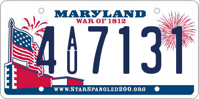 MD license plate 4AU7131