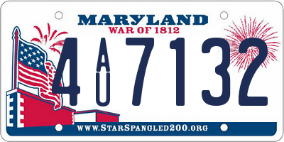 MD license plate 4AU7132