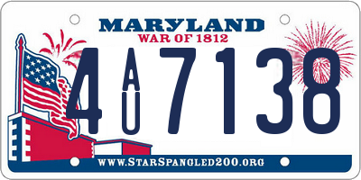 MD license plate 4AU7138