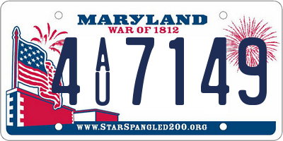 MD license plate 4AU7149