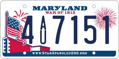MD license plate 4AU7151