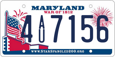 MD license plate 4AU7156