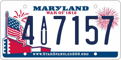 MD license plate 4AU7157