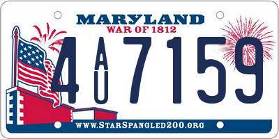 MD license plate 4AU7159
