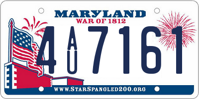 MD license plate 4AU7161