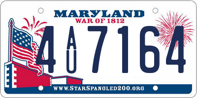 MD license plate 4AU7164