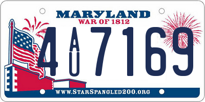 MD license plate 4AU7169