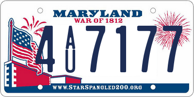 MD license plate 4AU7177