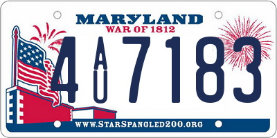 MD license plate 4AU7183