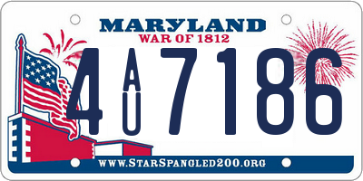 MD license plate 4AU7186