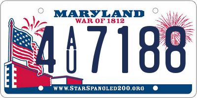 MD license plate 4AU7188