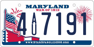 MD license plate 4AU7191