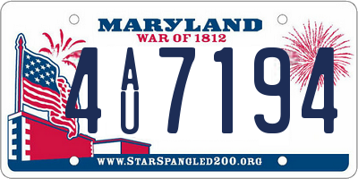 MD license plate 4AU7194