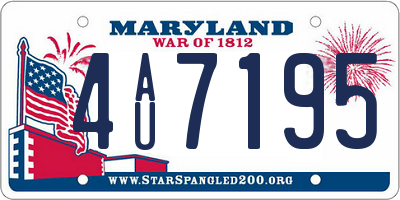 MD license plate 4AU7195