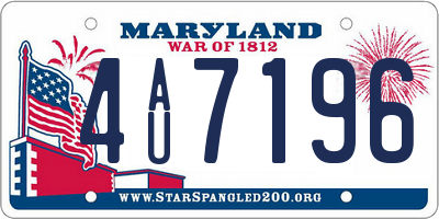MD license plate 4AU7196