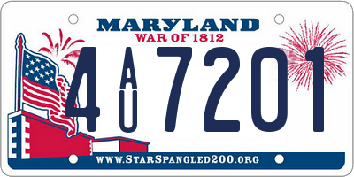MD license plate 4AU7201
