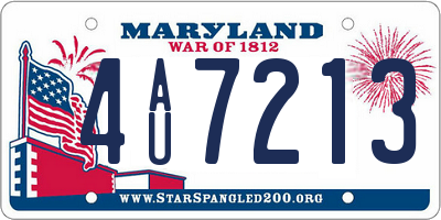 MD license plate 4AU7213