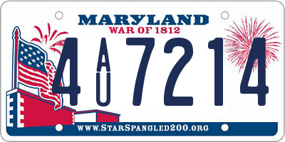 MD license plate 4AU7214