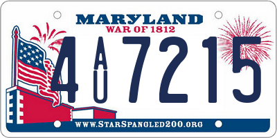 MD license plate 4AU7215