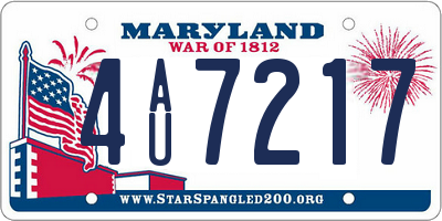MD license plate 4AU7217