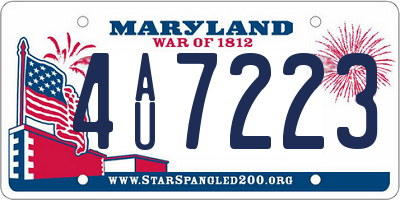 MD license plate 4AU7223