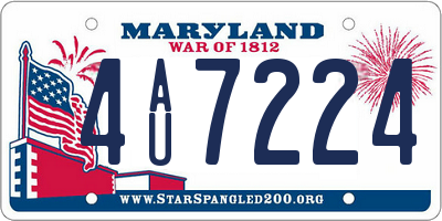 MD license plate 4AU7224