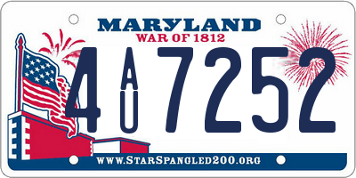 MD license plate 4AU7252